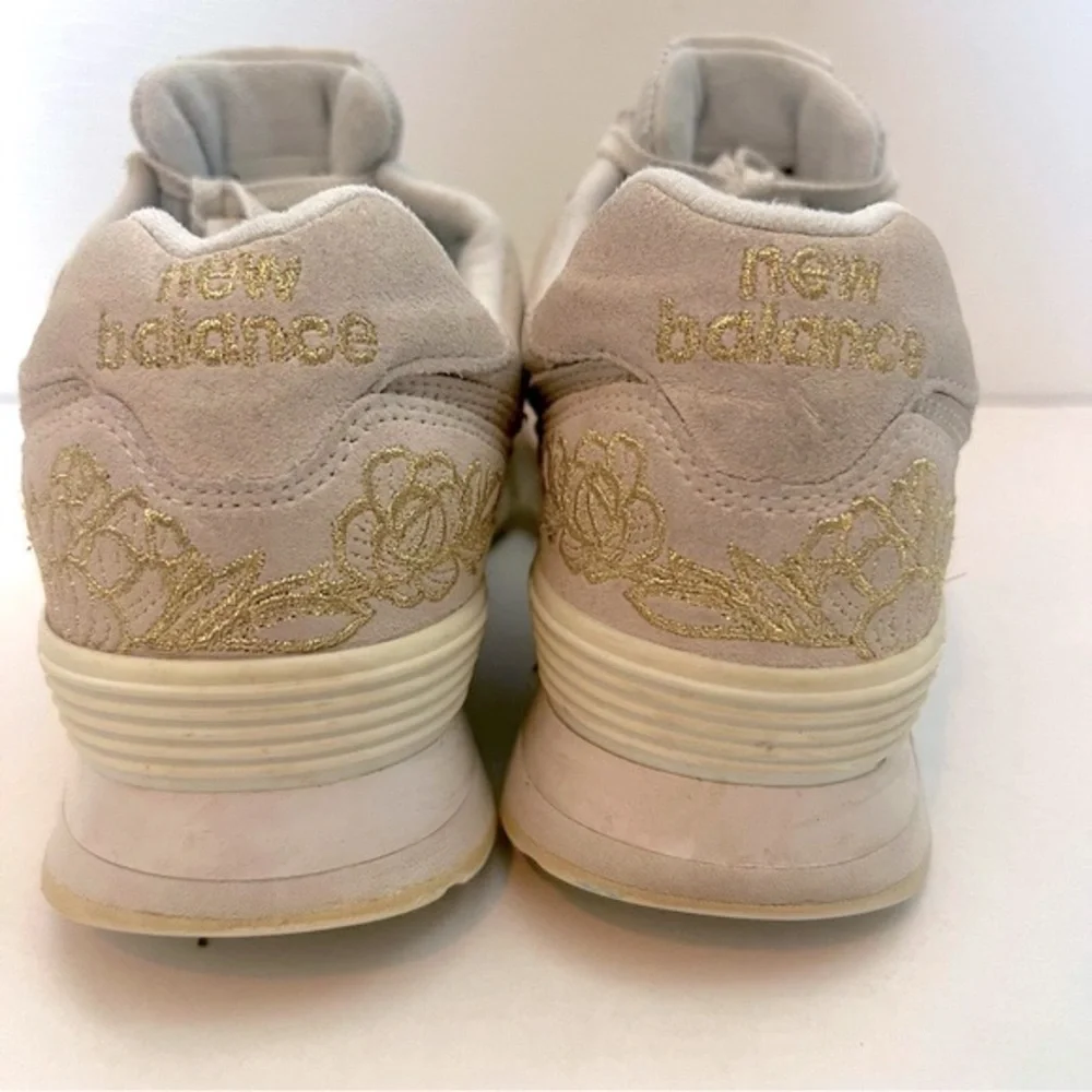 New Balance Sneaker 574 Beige Ivory Shattered Pearl Sneakers - Picture 4 of 8